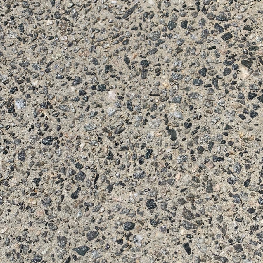 Close up of exposed aggregate concrete surface